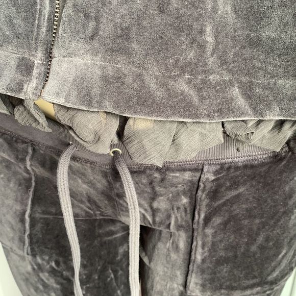 Juicy Couture Track Suit Set Jacket & Pants Velour S/P Dark Gray - Picture 4 of 16